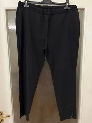 Pantaloni Made in Italy Colore Nero Taglia 58 Elastico con Bottoni alla Caviglia - Immagine 1 di 2