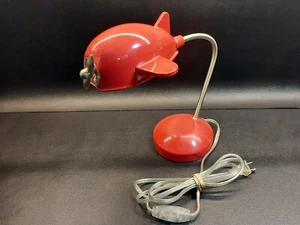 Pottery Barn Kids 2010 PBK 12" Red Airplane Rocket Night Light Lamp Heavy Metal - Picture 1 of 7