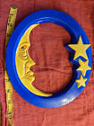 Chalk Ware - Moon and Stars Wall Hanging. Painted. (P4) *See Description*