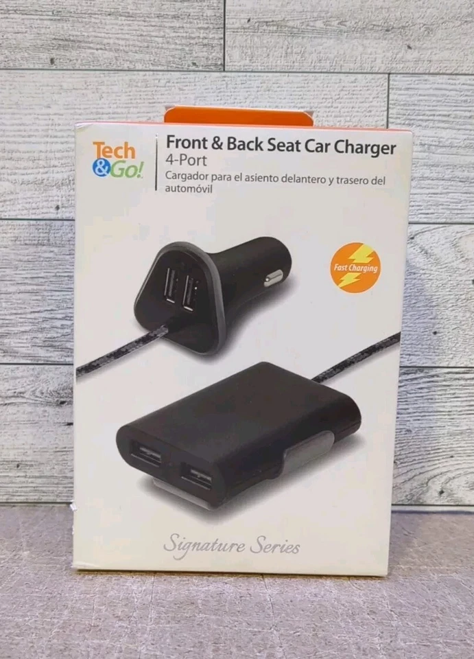 Tech and Go 9.6 Amp 4-Port Front and Back Seat Charger - Image 1 of 3