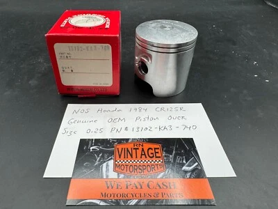 Nuevo de Lote Antiguo Honda 1984 CR125R Genuino OEM Pistón Sobre Tamaño 0.25 Parte # 13102-KA3-740 Nuevo Foto 1 de 4