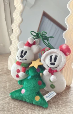TOKYO Disney Christmas Ornament Mickey & Minnie Snowman Christmas tree 3 Set - Image 1 of 4