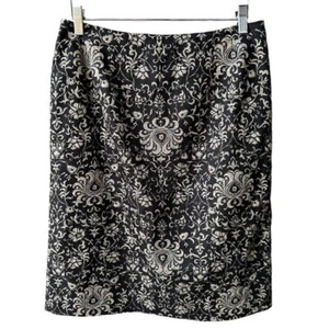 Talbots Rock schwarz hellbraun Blumen Cocktail Party Business Freizeit adrett Akademie 8 - Bild 1 von 7