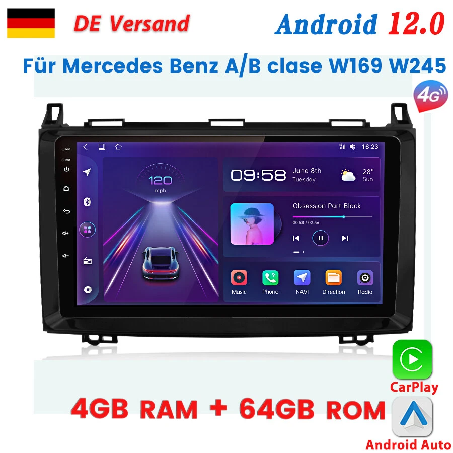 Für Mercedes Benz A-W169 B-W245 Vito Viano W639 Autoradio Android12.0 4G Carplay - Bild 1 von 4