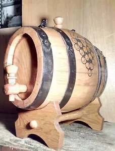 Barril de vino 5L barril de madera de roble barril dispensador de whisky madera - Imagen 1 de 8