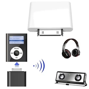 30pin Wireless Bluetooth Transmitter HiFi Audio Adapter For IPod Classic White - Picture 1 of 4