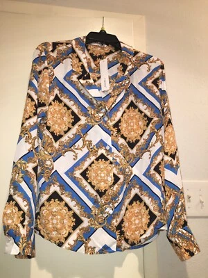 Camisa feminina Timing multicolorida tamanho G grande extravagante - Imagem 1 de 4