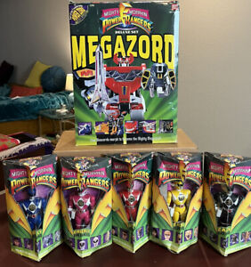 Mighty Morphin Power Rangers -  LOT RANGERS & MEGAZORD BOXED - 1990's