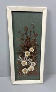 Vintage Framed Australian Dried Floral Arrangement Paper Daisy 1950s-60s Small - Picture 1 of 8