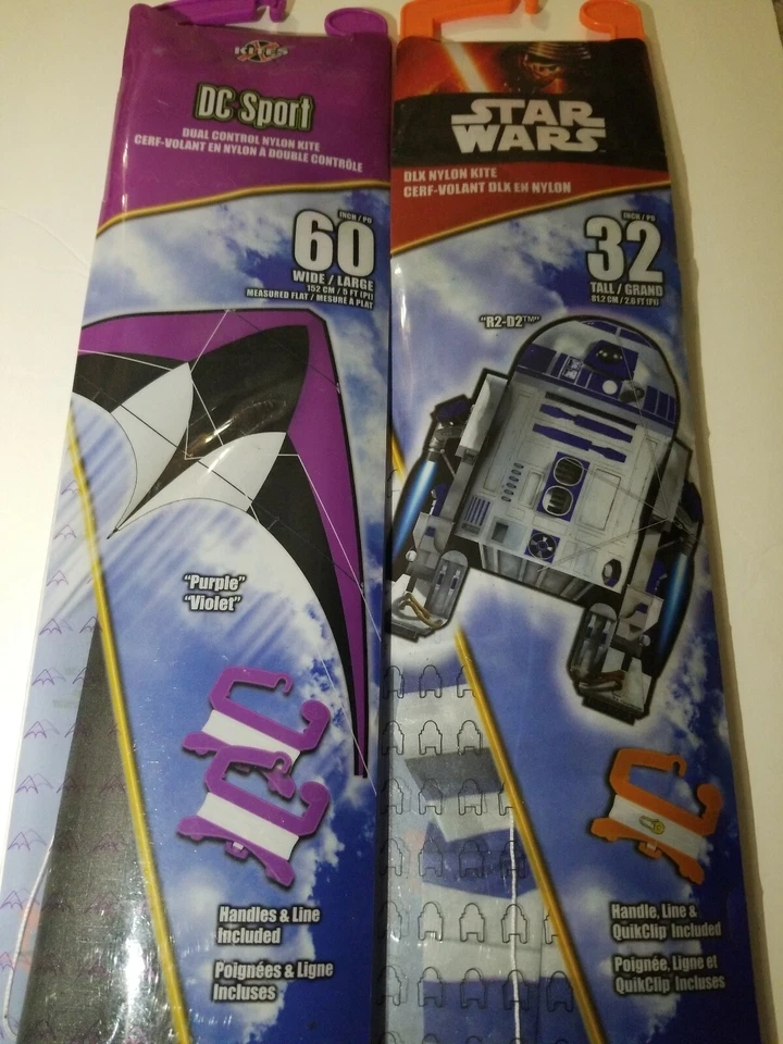 X cometas Star Wars R2-D2 y DC cometa deportiva de lujo nailon alta nueva en paquete  Foto 1 de 4