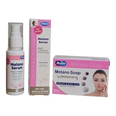 Jabón de melano arbutina y ácido kójico y suero iluminador de tono uniforme 1 pieza cada uno Foto 1 de 4