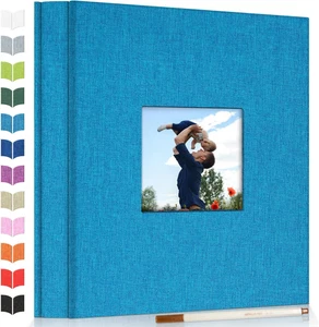 Photo Album Self Adhesive Scrapbook Album for Pictures, 40 Pages Linen Cover NEW - Picture 1 of 6