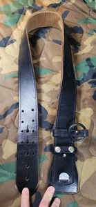 Jaypee Vintage schwarz Leder Polizei Dienst Gürtel 43 Zoll lang x 2 Zoll breit - Bild 1 von 9