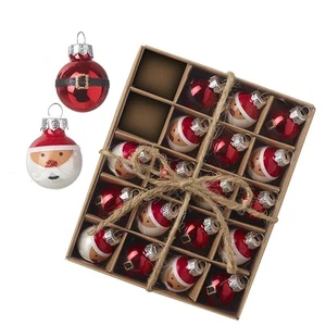 Set of Twenty Santa Glass Baubles by Heaven Sends Novelty Festive Decorations - Picture 1 of 1
