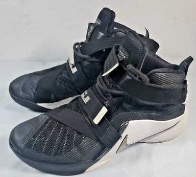 Nike LeBron Soldier IX 9 Shoes 749498 001 Black White Silver Men's Size 13 - Image 1 of 4