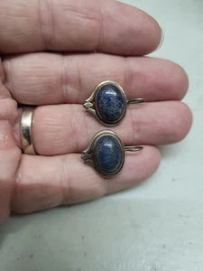 HERMOSOS PENDIENTES PERFORADOS DE PLATA 925 Y LAPISLÁZULI PALANCA TRASERA 6g - Imagen 1 de 5