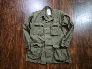 Vintage Military Shirt Small OG 107 Slanted Pocket Jungle Jacket Poplin  - Picture 1 of 9