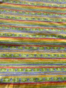 Vintage Benartex Kimiko’s Village Cotton Flannel Fabric Stars & Stripes Bright - Picture 1 of 8