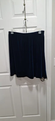 Dialogue Mujer Talla Grande 1X Falda Azul Terciopelo Largo Medio Cintura Elástica Foto 1 de 4