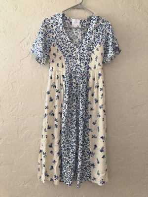 Seraphine Maternity Luxe Blue White Floral Nursing Dress Size 2 XS Postpartum - Image 1 of 4