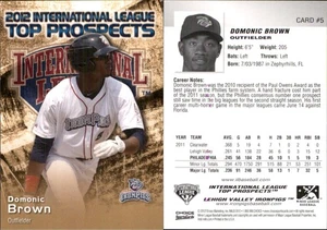 Domonic Brown 2012 Choice International League Top Prospects #5 RC FREE SHIP - Picture 1 of 1