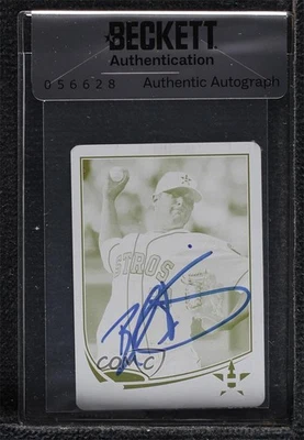 BAS 2013 Mini Printing Plate Yellow 1/1 Bud Norris #353 Seal of Authenticity ow6 - Image 1 of 3