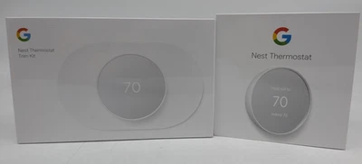 Google Nest G4CVZ Programmable Wi-Fi Thermostat - Fog Gray  w/ bonus trim kit - Image 1 of 2