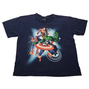 Vtg Marvel Mad Engine Iron Man Spider Man Hulk Kids Youth XS Shirt Faded - Picture 1 of 6