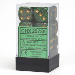 * Chessex Dice D6 Speckled Golden Recon 12 Count CHX25735 - Picture 1 of 1