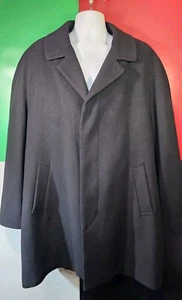 CIANNI CELLINI MEN LUXURY FORMAL BLACK OVERCOAT Quilted Liner Super 100s Sz 48R - Picture 1 of 15