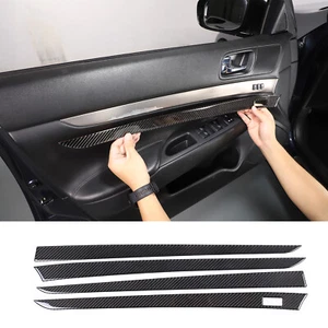 Carbon Fiber Interior Door panel Trim Sticker Fits 4-Doors Infiniti G25 G35 G37 - Picture 1 of 9