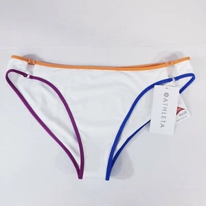 Athleta Womens Kapalua Swimwear XL Bikini Bottom Low Rise White Multi Color  - Picture 1 of 6