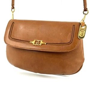 Gucci Vintage Leather Horsebit Brown Flap Shoulder Bag Authentic From Japan - Picture 1 of 24