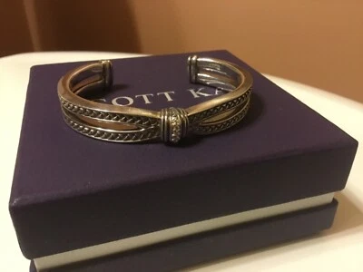 SCOTT KAY WOMENS LADIES WOVEN DIAMOND .925 STERLING SILVER BRACELET 59 GRAMS!!! - Image 1 of 4