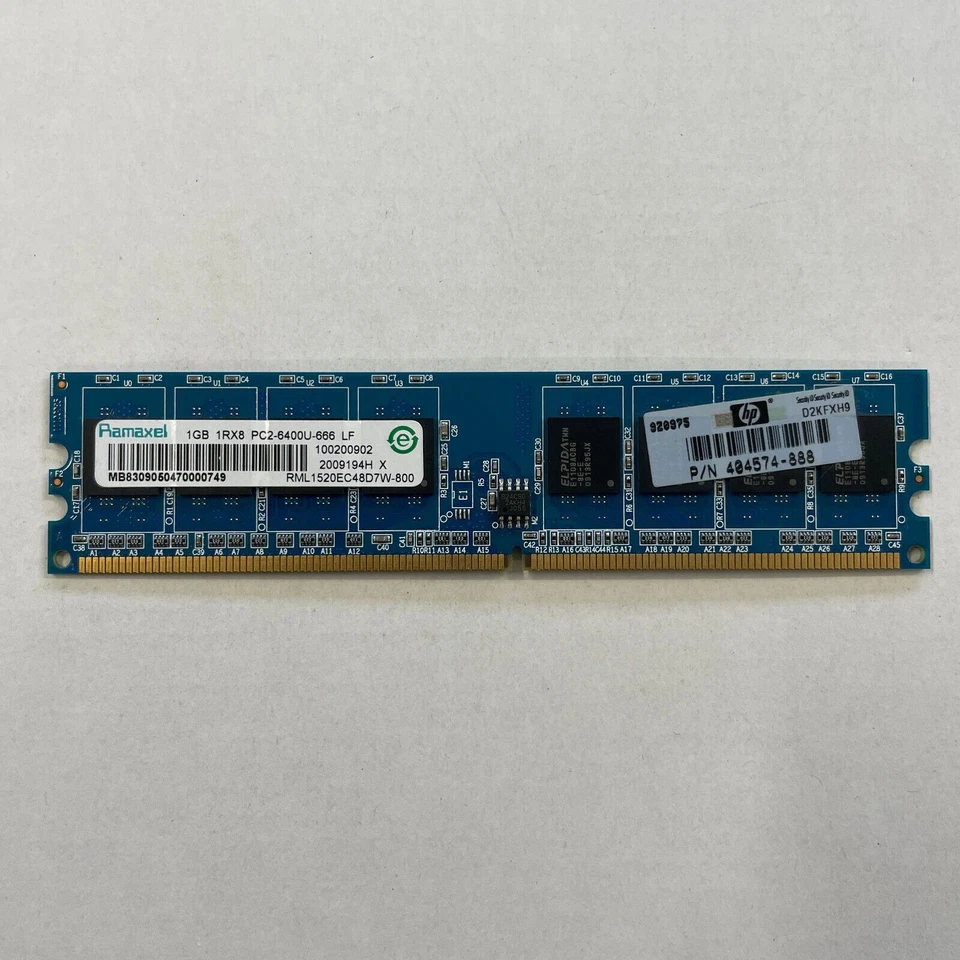 Ramaxel 1GB DDR2 RAM PC2-6400U 800MHz non-ECC Unbuffered DIMM RML1520EC48D7W-800 - Image 1 of 4