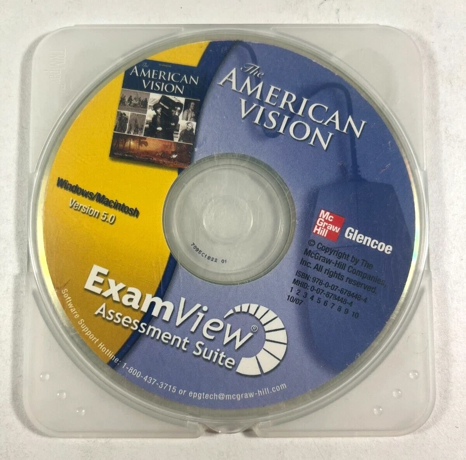 Glencoe American Vision Exam View Assessment Suite 0078784484 2007 - Image 1 of 1