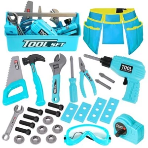 Kids Toys Tool Set - Pretend Play Construction Toy with Tool Box Kids Tool Be... - Picture 1 of 7