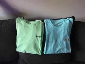 Columbia PFG Fishing Multicolor Short Sleeve  Shirt Mens Size Medium Lot Of 2 - Picture 1 of 8