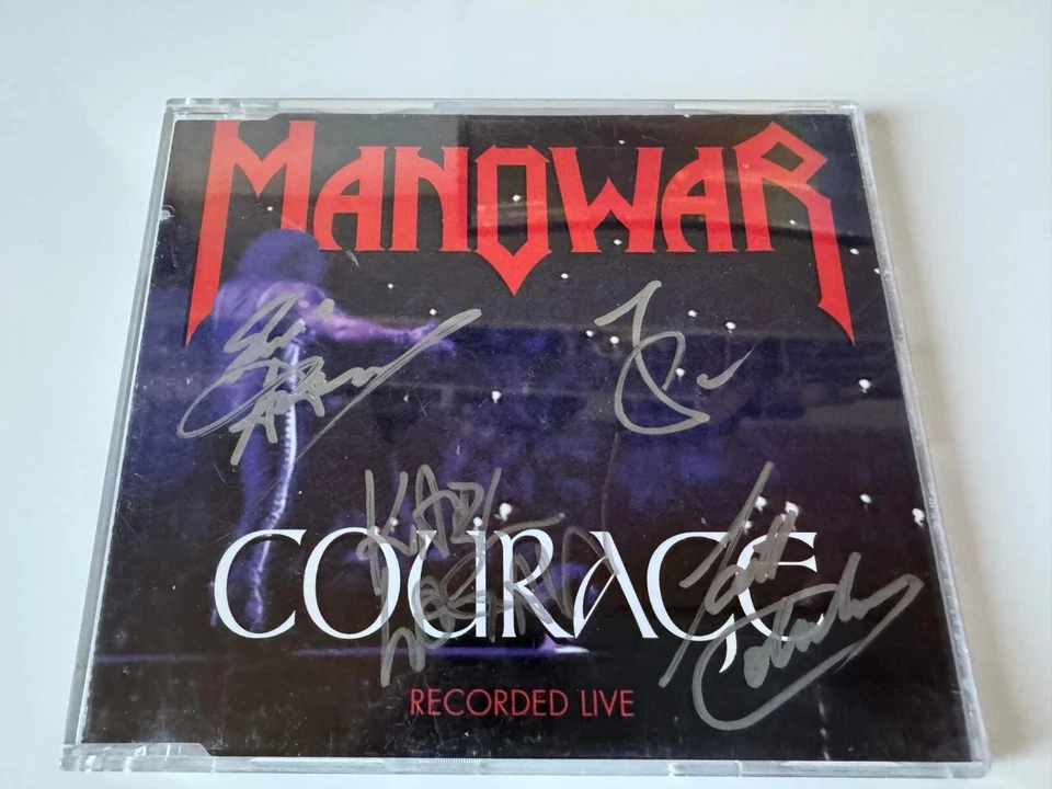 Manowar Courage EP signed by the Band - Bild 1 von 1