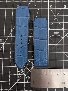 OEM Original Hublot Strap Blue alligator strap with Black silicone Lining. 25mm - Picture 1 of 11