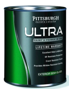 Pittsburgh Paints & Stains® Ultra Exterior Semi-Gloss White Latex Paint & Pr 1 Q - Picture 1 of 1