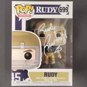 Rudy Ruettiger firmato Rudy Funko Pop Notre Dame ~ BAS Beckett Witness Holo - Foto 1 di 5