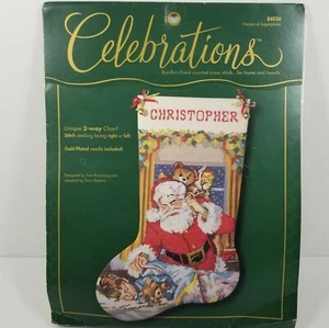 Kit de Medias Punto de Cruz Navidad Bucilla Visions of Sugarplums Santa 84026 - Imagen 1 de 5
