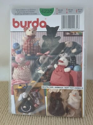 Burda Stuffed Soft Toys Animals Pattern 4235 UNCUT - Image 1 of 2