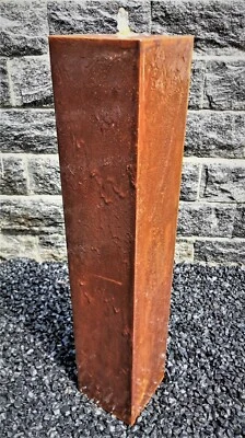Säulenbrunnen 100 / 20 cm eckig Cortenstahl Roststahl incl. LED Gartenbrunnen - Bild 1 von 3