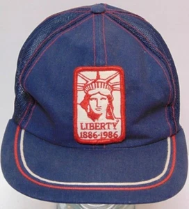 Vtg 1986 STATUE OF LIBERTY 100TH ANNIVERSARY PATCH SNAPBACK TRUCKER HAT CAP USA - Picture 1 of 12