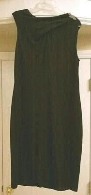 Vestido de cóctel negro Linda Allard Ellen Tracy para mujer talla 12 broche sintético con bufanda Foto 1 de 4