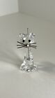 Swarovski Crystal Iconic Large. 3 in Tall Cat Figurine, Silver Whiskers Tail
