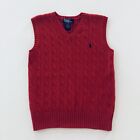 Polo Ralph Lauren Boys 7 Red Sweater Vest Holiday