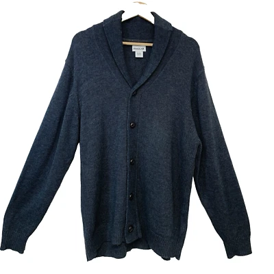 Кардиган Haggar мужской размер XL на пуговицах серый хлопковая смесь дедушка папа ретро опрятная работа - Изображение 1 из 4